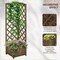 57" Carbonized Wooden Raised Garden Corner Planter Bed with Trellis